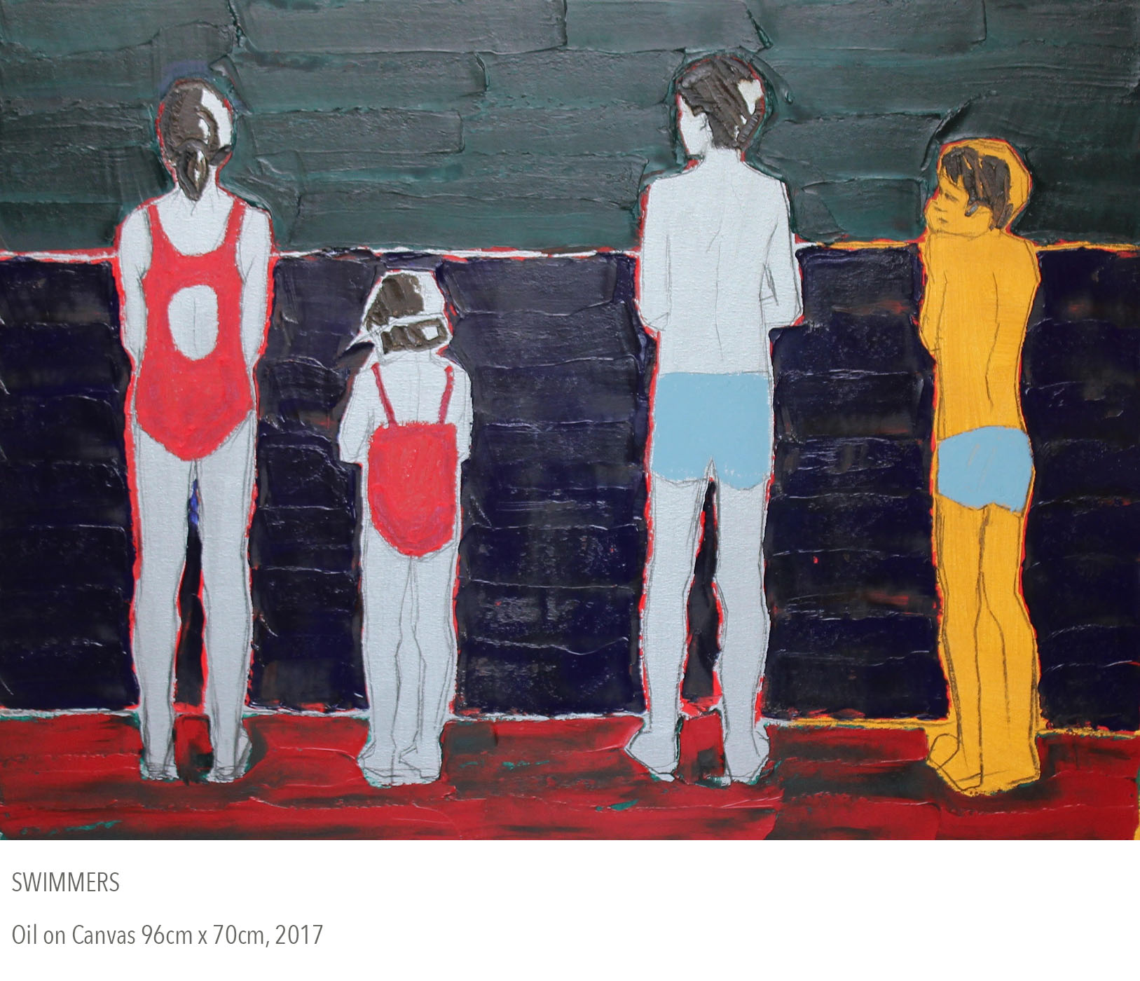 2017 oil painting called Swimmers