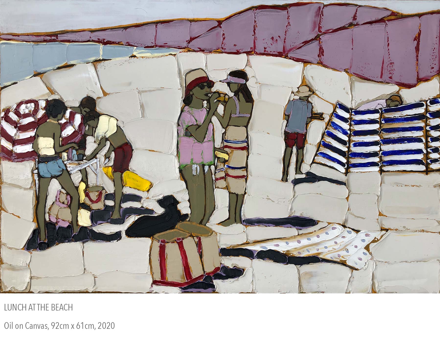 2020 oil painting called Lunch at the Beach