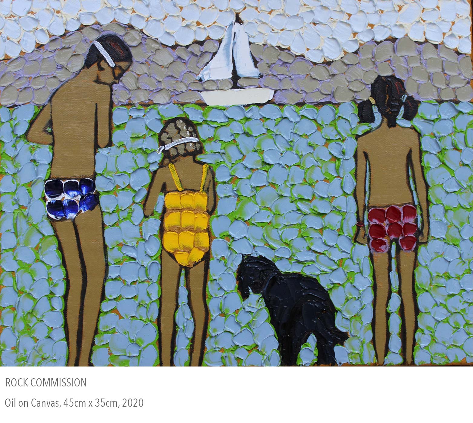 2020 oil painting called Rock Commission