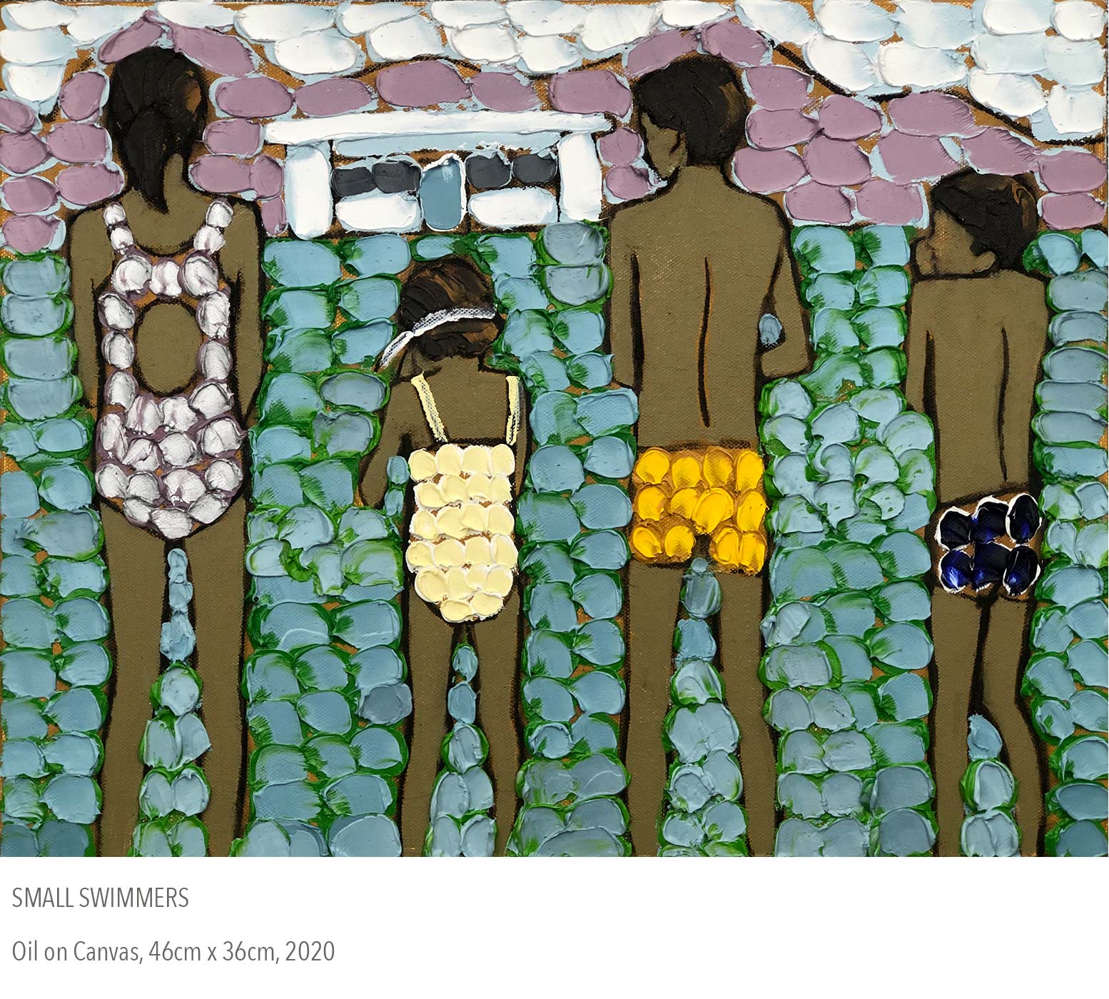 2020 oil painting called Small Swimmers