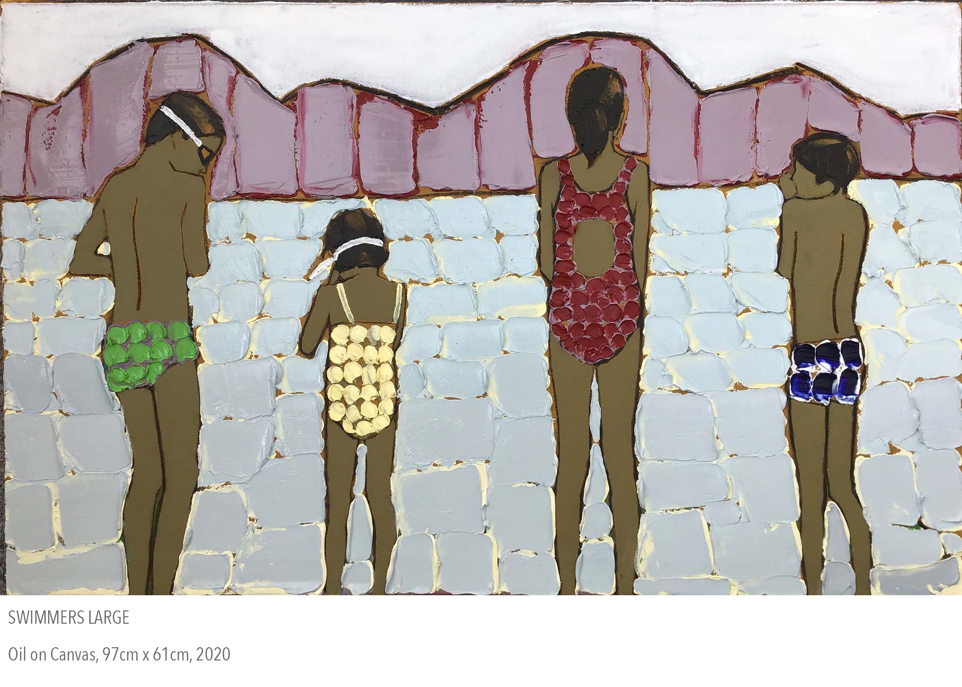 2020 oil painting called Swimmers Large